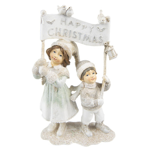 Figurki świąteczne dzieci Merry Christmas 23 cm retro Clayre Eef