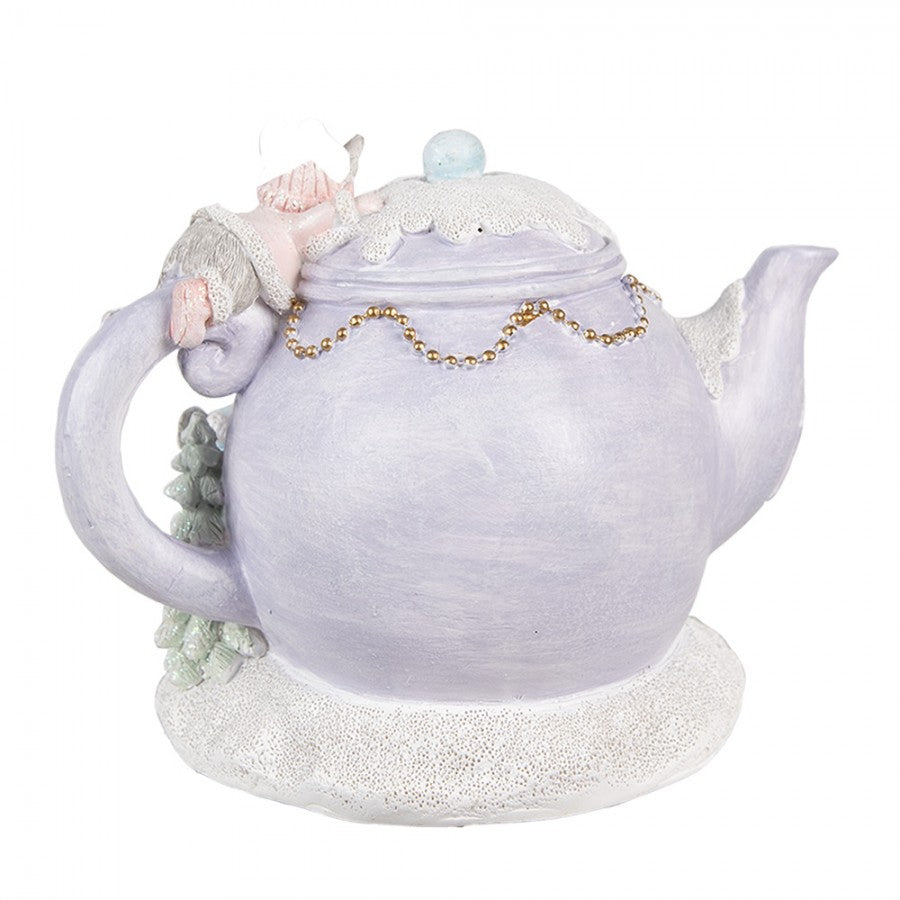 Figurka świąteczna czajniczek z myszkami retro Clayre Eef