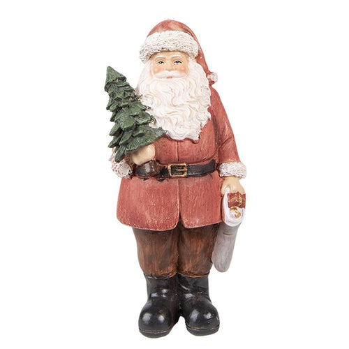 Figurka świętego mikołaja 40 cm czerwona retro Clayre Eef