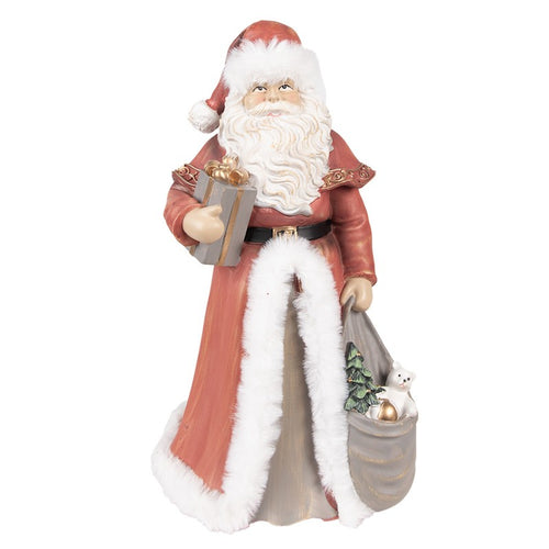 Figurka świętego mikołaja 31 cm czerwony retro Clayre Eef