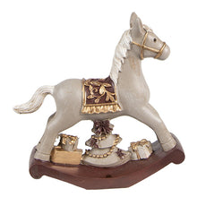 Załaduj obraz do przeglądarki galerii, Koń na biegunach świąteczna figurka szara 11 cm Clayre Eef
