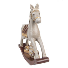 Załaduj obraz do przeglądarki galerii, Koń na biegunach świąteczna figurka szara 11 cm Clayre Eef
