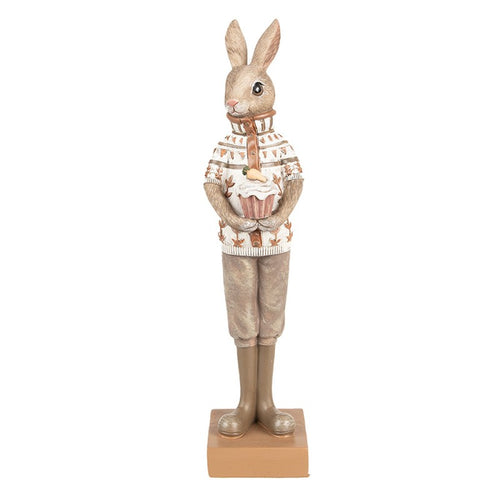 Figurka królik brązowy 28 cm ozdobny wielkanoc Clayre Eef