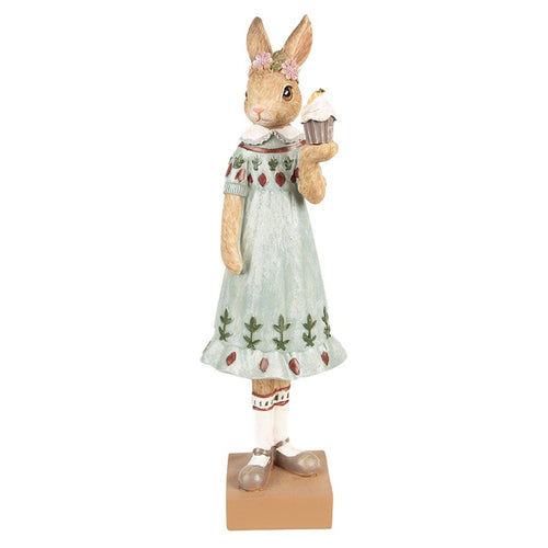 Figurka królik miętowy 28 cm ozdobny wielkanoc Clayre Eef