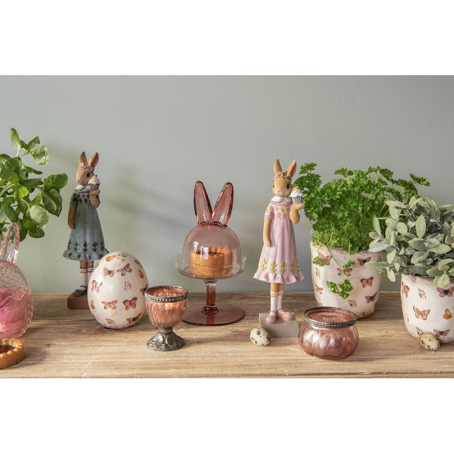 Figurka królik miętowy 28 cm ozdobny wielkanoc Clayre Eef