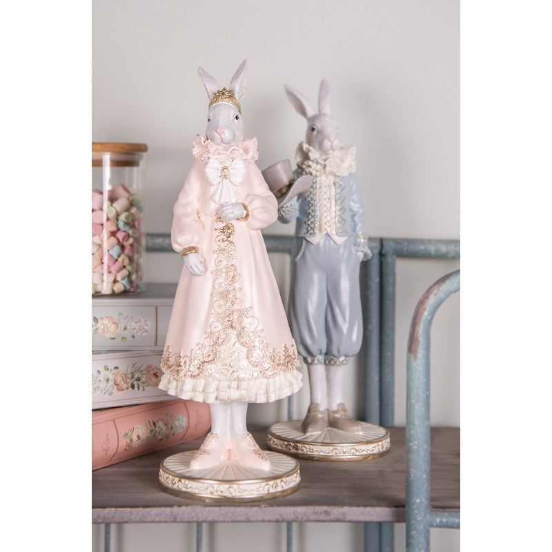 Figurka Królik dekoracyjny różowy 31 cm Clayre & Eef