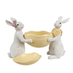 Króliczki z jajkiem wielkanocnym żółtym 29x18 cm Clayre & Eef