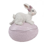 Króliczek na jajku figurka wielkanocna fioletowa 16 cm Clayre & Eef