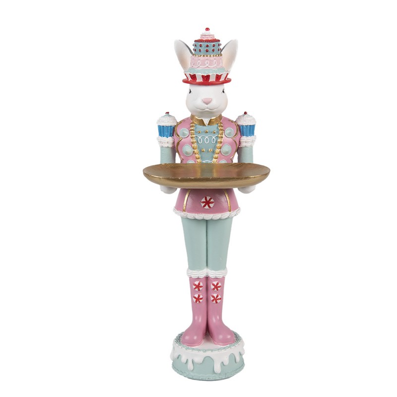 Figurka królik dekoracyjny z tacą 25 cm Clayre & Eef