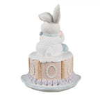 Figurka wielkanocna królik na torcie retro 17 cm Clayre & Eef