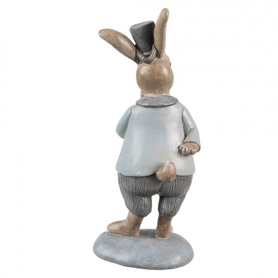 Figurka wielkanocna Królik 19 cm Beżowo-niebieski Clayre & Eef