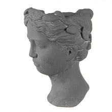 Załaduj obraz do przeglądarki galerii, Doniczka Głowa kamienna szara 25 cm Clayre Eef

