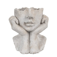 Załaduj obraz do przeglądarki galerii, Doniczka kamienna głowa 18 cm Clayre Eef
