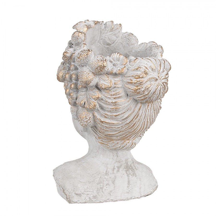 Doniczka głowa kobiety kamienna 22 cm Clayre Eef