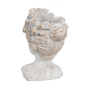 Doniczka głowa kobiety kamienna 22 cm Clayre Eef
