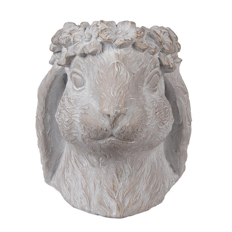 Doniczka kamienna głowa Królika 22 cm L Clayre & Eef