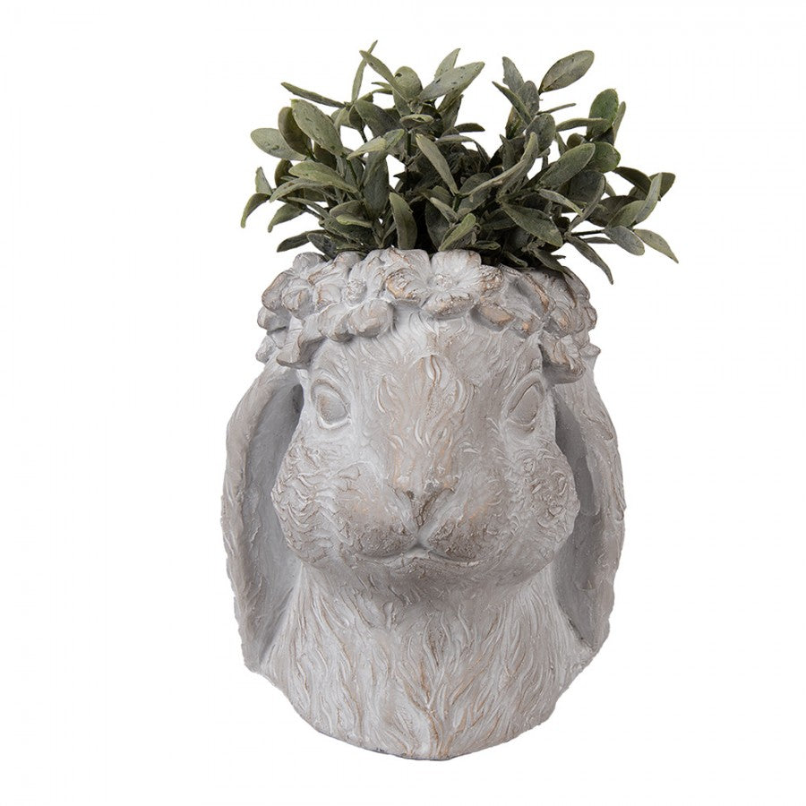 Doniczka kamienna głowa Królika 22 cm L Clayre & Eef