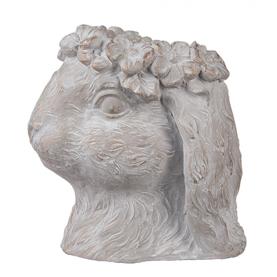 Doniczka kamienna głowa Królika 22 cm L Clayre & Eef