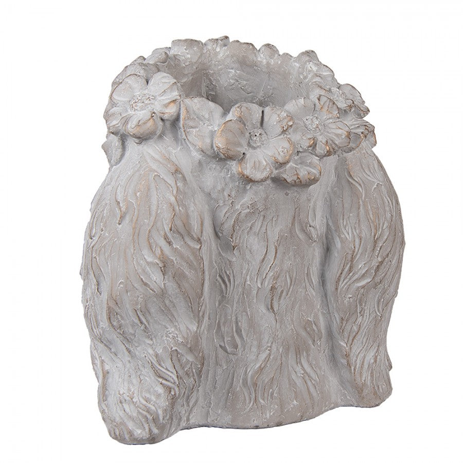 Doniczka kamienna głowa Królika 22 cm L Clayre & Eef