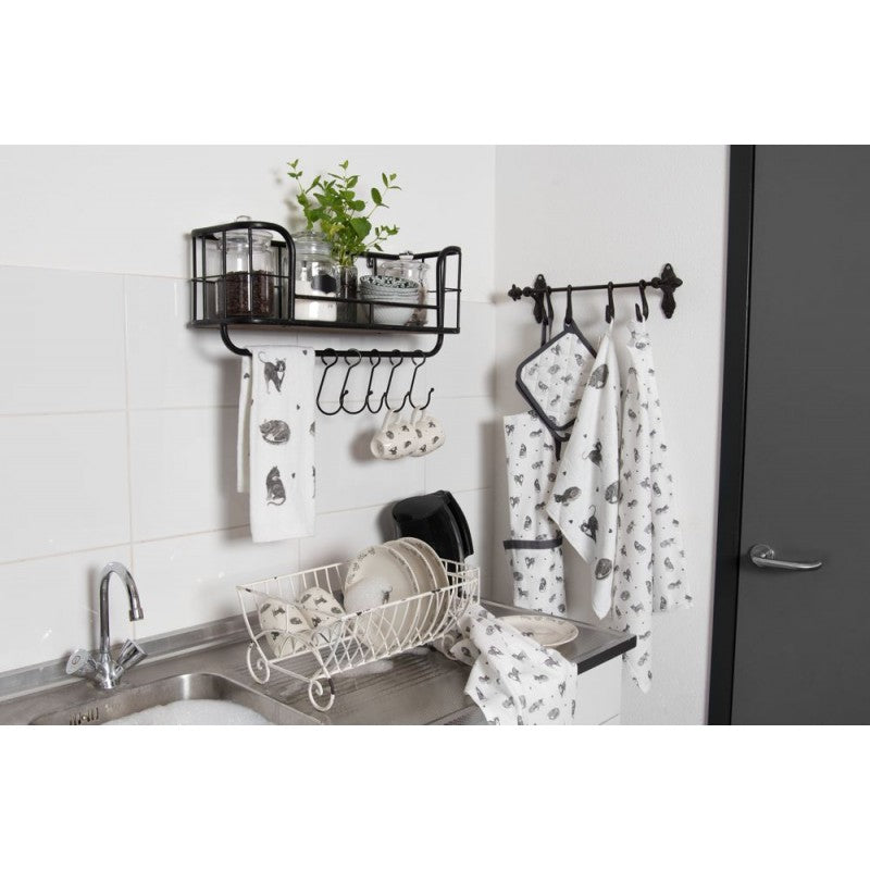 Żeliwny ociekacz do naczyń biały retro Clayre Eef