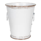 Metalowe osłonki / wiadra dekoracyjne białe metalowe Clayre Eef