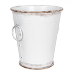 Metalowe osłonki / wiadra dekoracyjne białe metalowe Clayre Eef