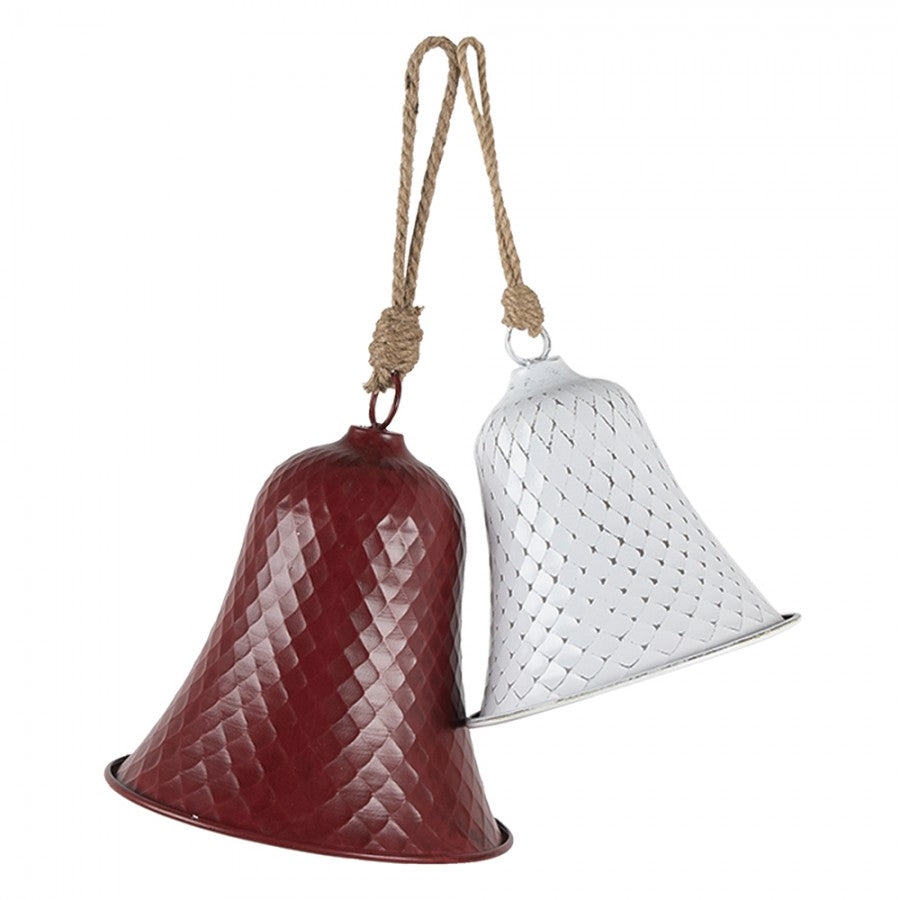 Dzwonek biały metalowy vintage  Clayre Eef