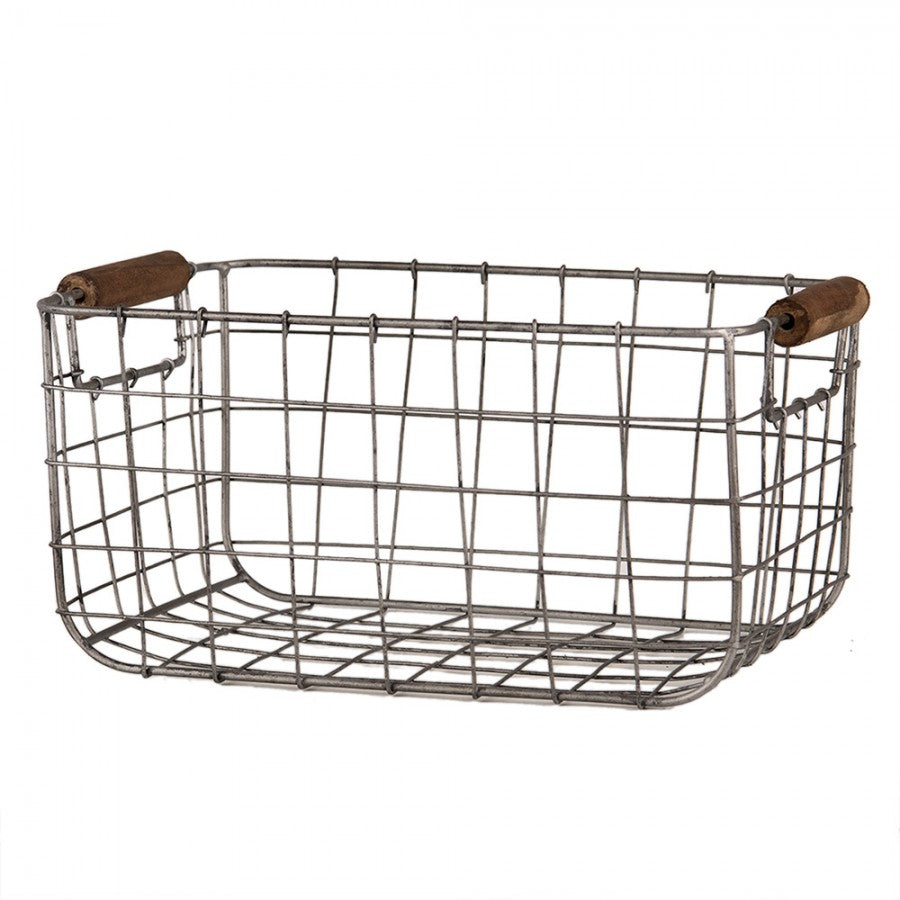 Zestaw dwóch koszy do przechowywania drucianych z rączką Clayre Eef