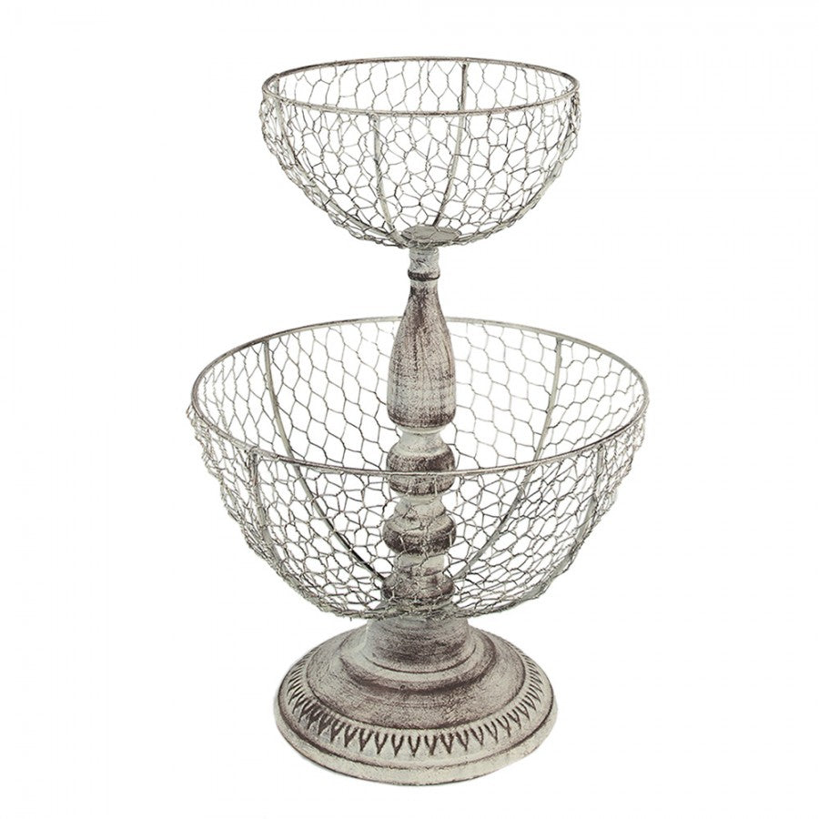 Etażerka piętrowa na owoce druciana 44 cm Clayre Eef