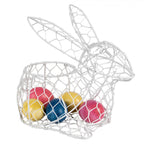 Koszyk druciany Królik na jajka biały M Country Clayre Eef