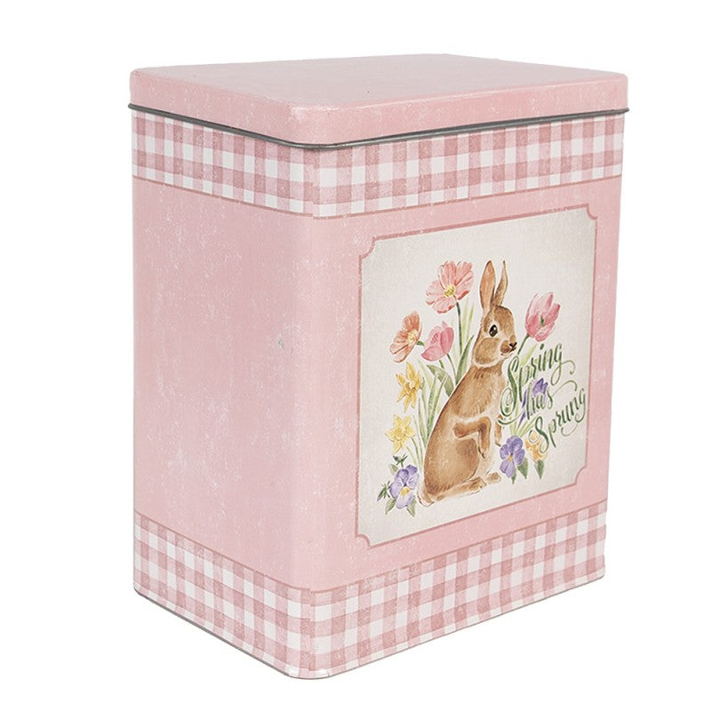 Puszki do przechowywania z zajączkiem Happy Easter 2 szt. różowa / niebieska Clayre Eef