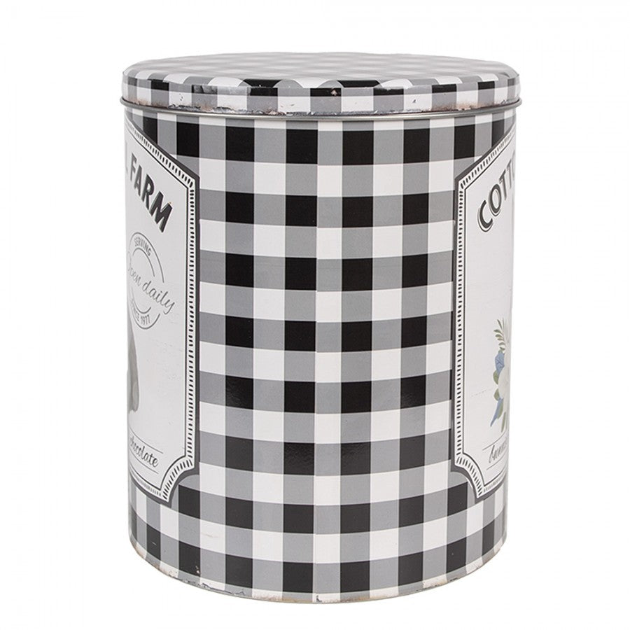Puszki do przechowywania z zajączkiem w biało czarną kratkę 2.szt Clayre Eef