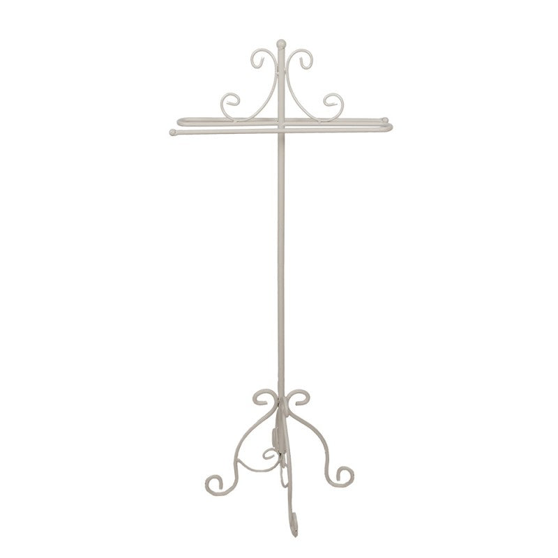 Stojak na ręczniki metalowy biały retro 94 cm vintage Clayre & Eef