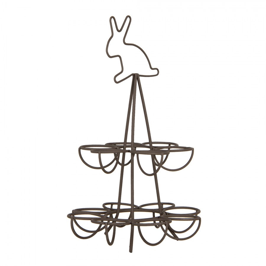 Stojak metalowy na jajka z króliczkiem 28 cm Clayre & Eef