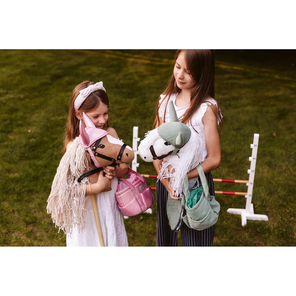 Podkładka pod siodło i bonetka, zielona hobby horse by astrup