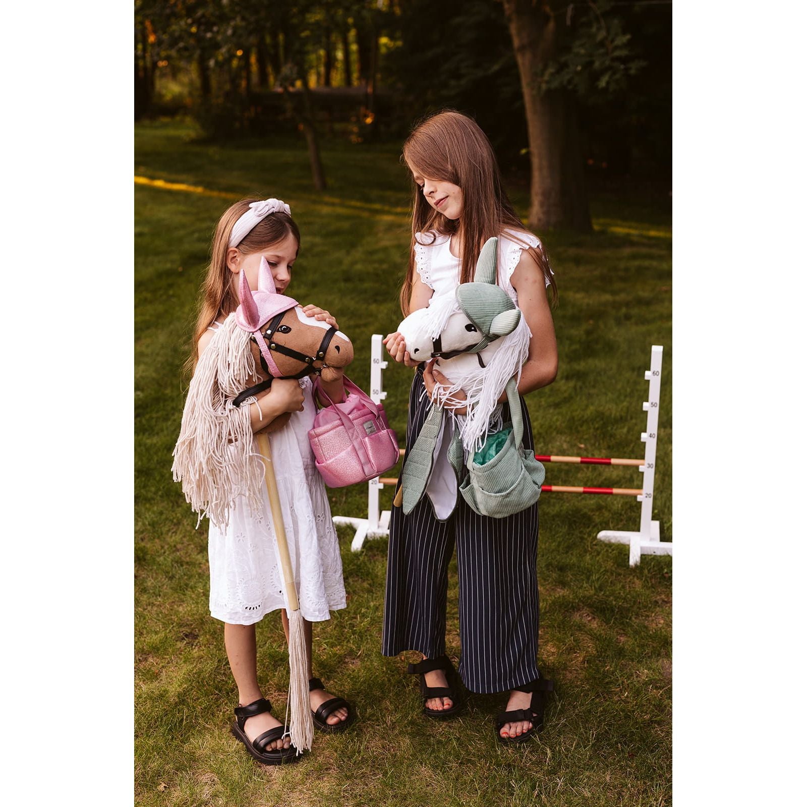 Podkładka pod siodło i bonetka, zielona hobby horse by astrup