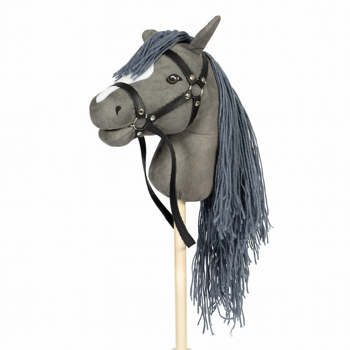 Hobby Horse - Koń na kiju, szary z otwartą buzią- by Astrup N2024