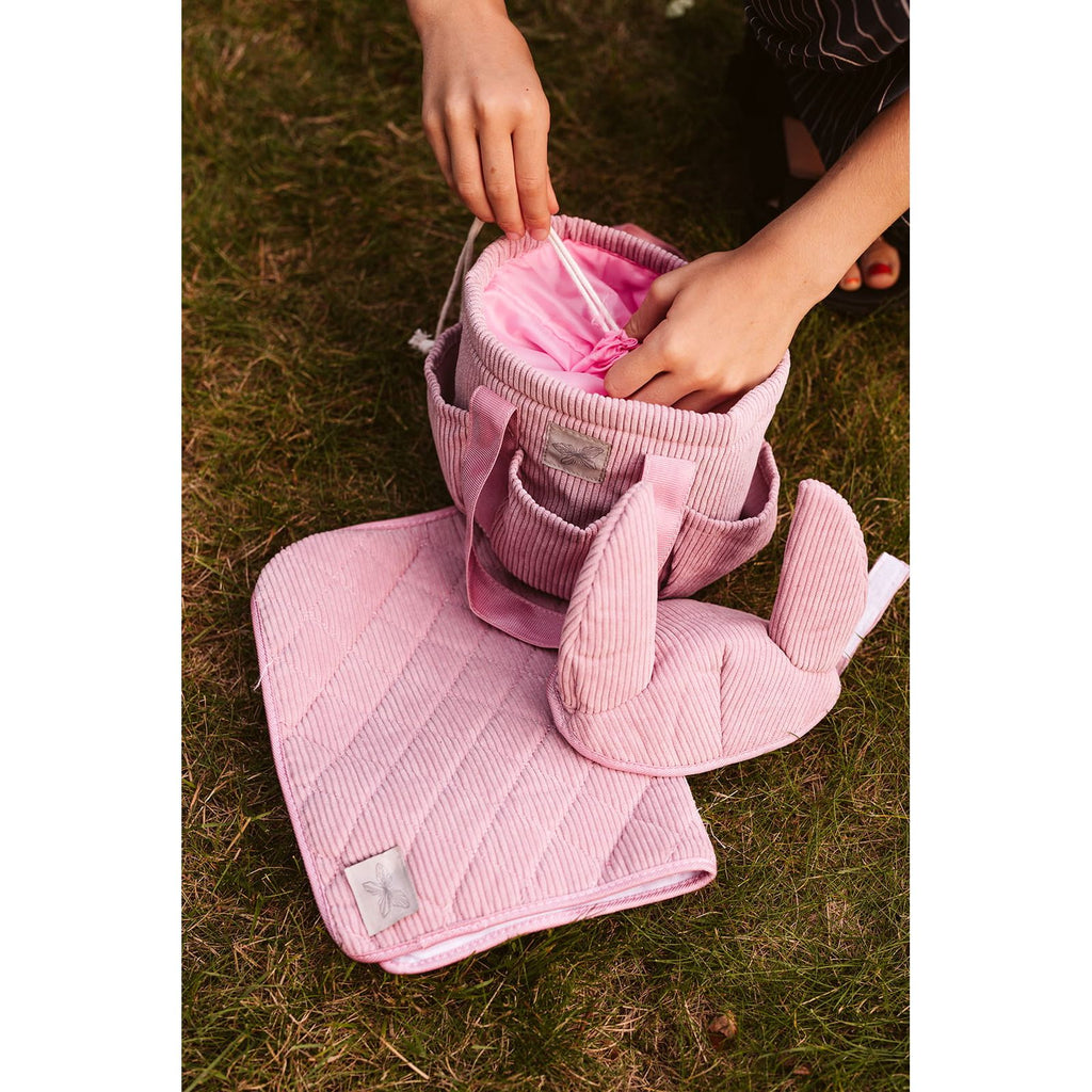 Torba na akcesoria do Hobby Horse, różowa sztruksowa