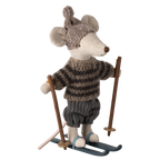 Myszka narciarz 13cm - Winter big brother grey Maileg