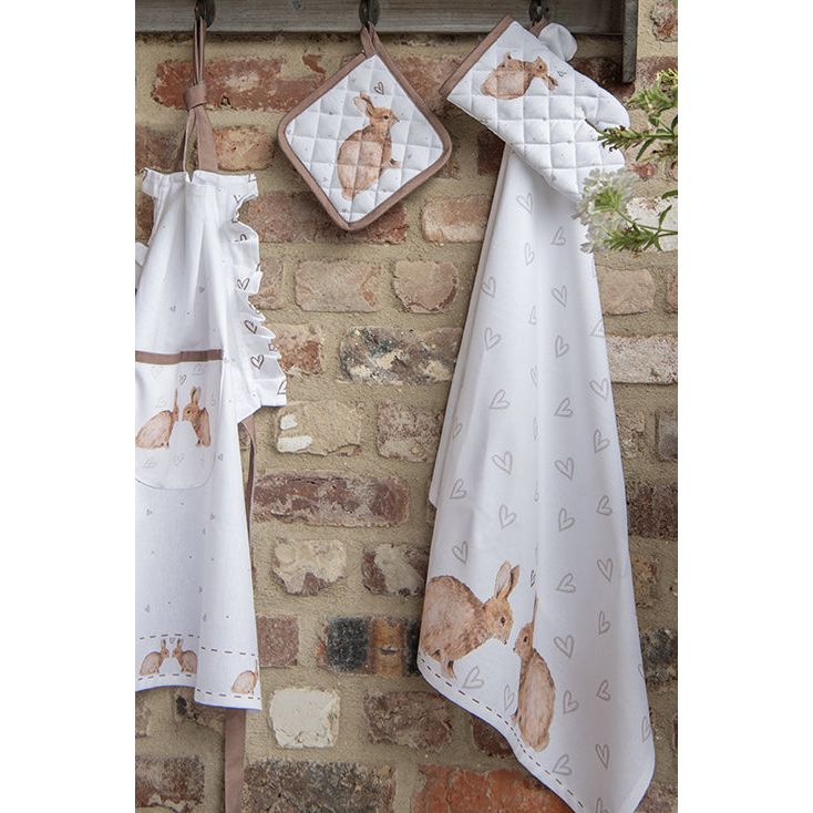 Obrus wielkanocny króliczki beż 100 x 100 cm Clayre Eef