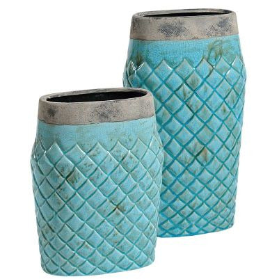 Wazon ceramiczny Azzurro smukły A turkusowy Belldeco