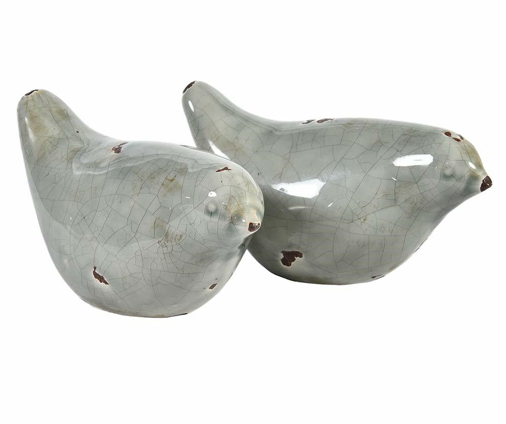 Ceramiczne ptaszki Grigio 2 szt. Belldeco