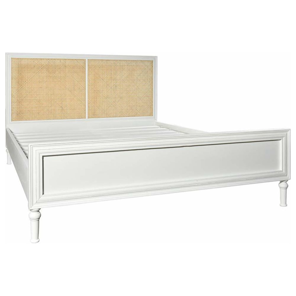 Bristol White Łóżko z ratanem Belldeco