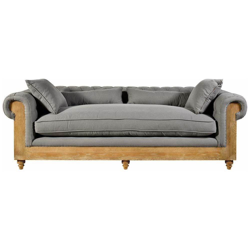 Sofa Classic I szara Belldeco dębowa z tkaniny