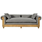 Sofa Classic I szara Belldeco dębowa z tkaniny