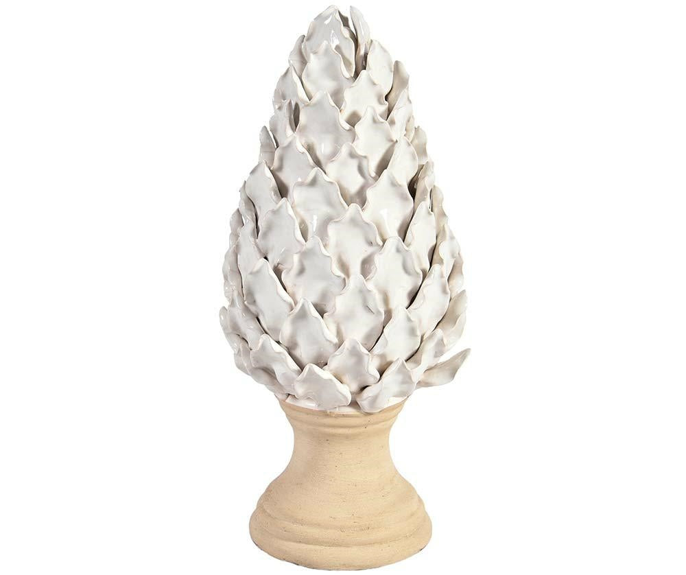 Ceramiczny Karczoch kremowy ozdobny średni B Belldeco