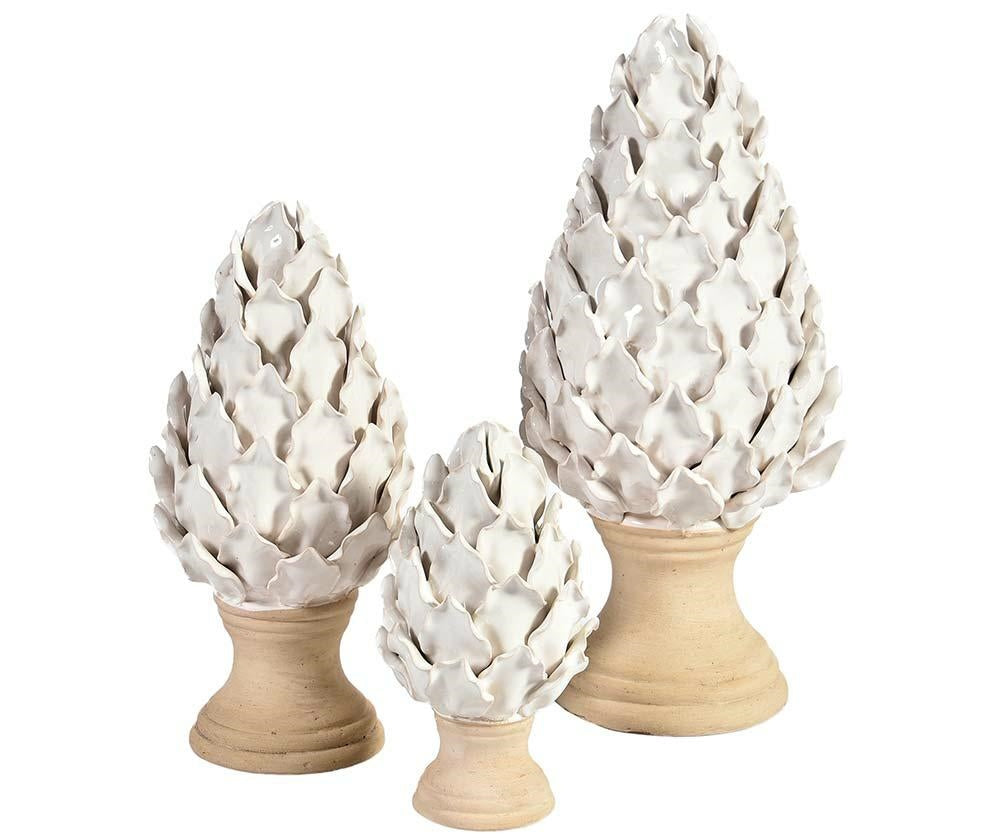 Ceramiczny Karczoch kremowy ozdobny średni B Belldeco