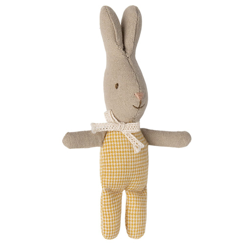 Maileg Króliczek 11cm niemowle - Rabbit my yellow check boy
