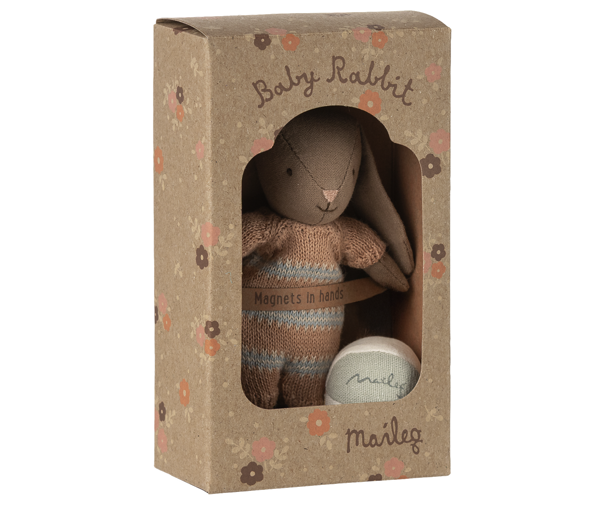 MAILEG Króliczek z piłeczką 11cm - BUNNY SET DUSTY ROSE
