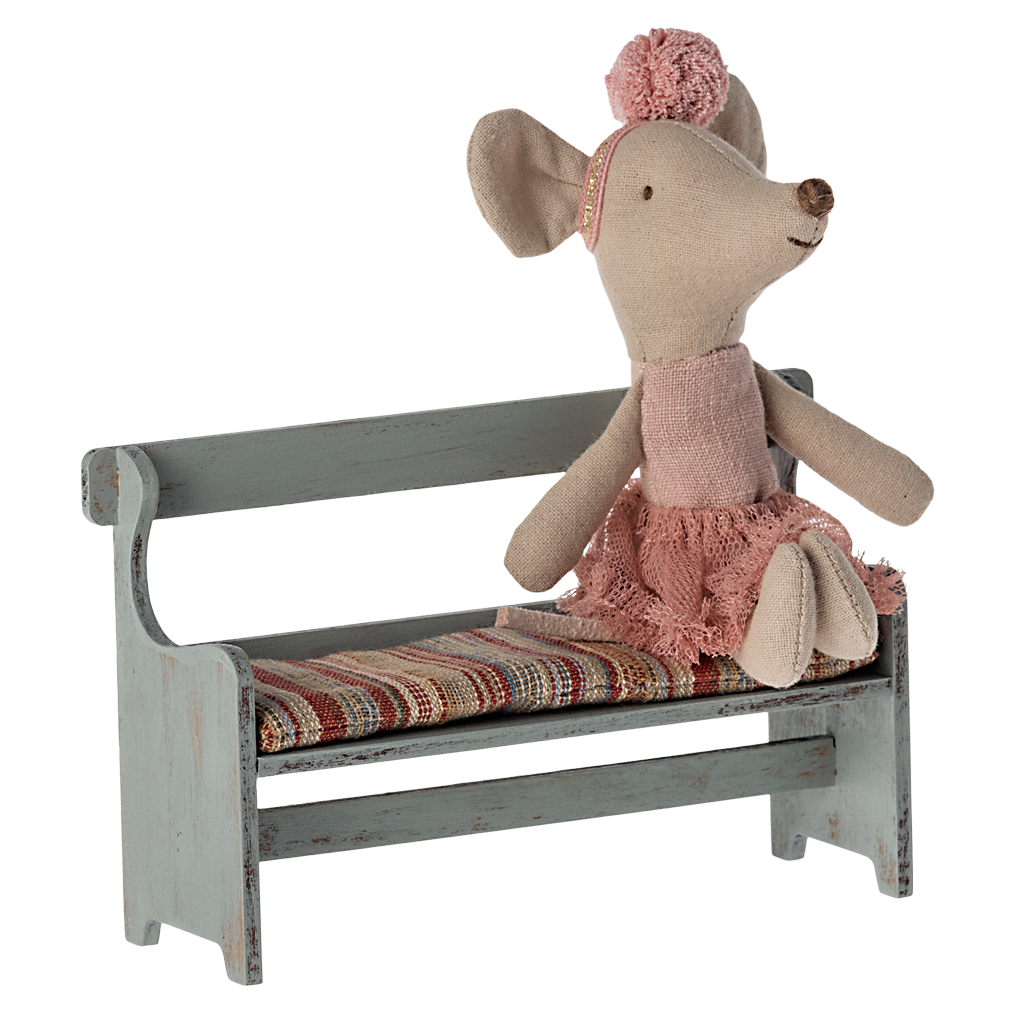 Ławeczka dla myszek czerwona 8 cm Red - Maileg